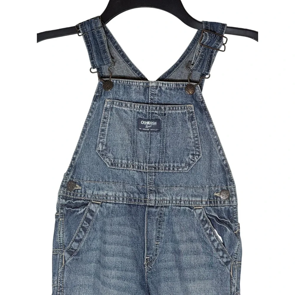 OshKosh Bgosh Vintage Denim Overalls Toddler Boys 4T Medium Wash